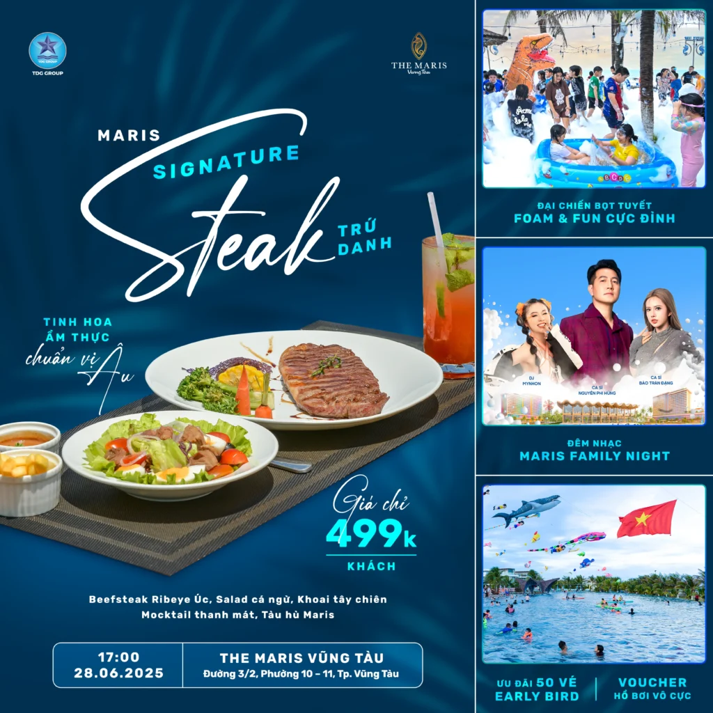 THƯỞNG THỨC MARIS SIGNATURE STEAK TRỨ DANH & THĂNG HOA CÙNG ĐÊM NHẠC MARIS FAMILY NIGHT
