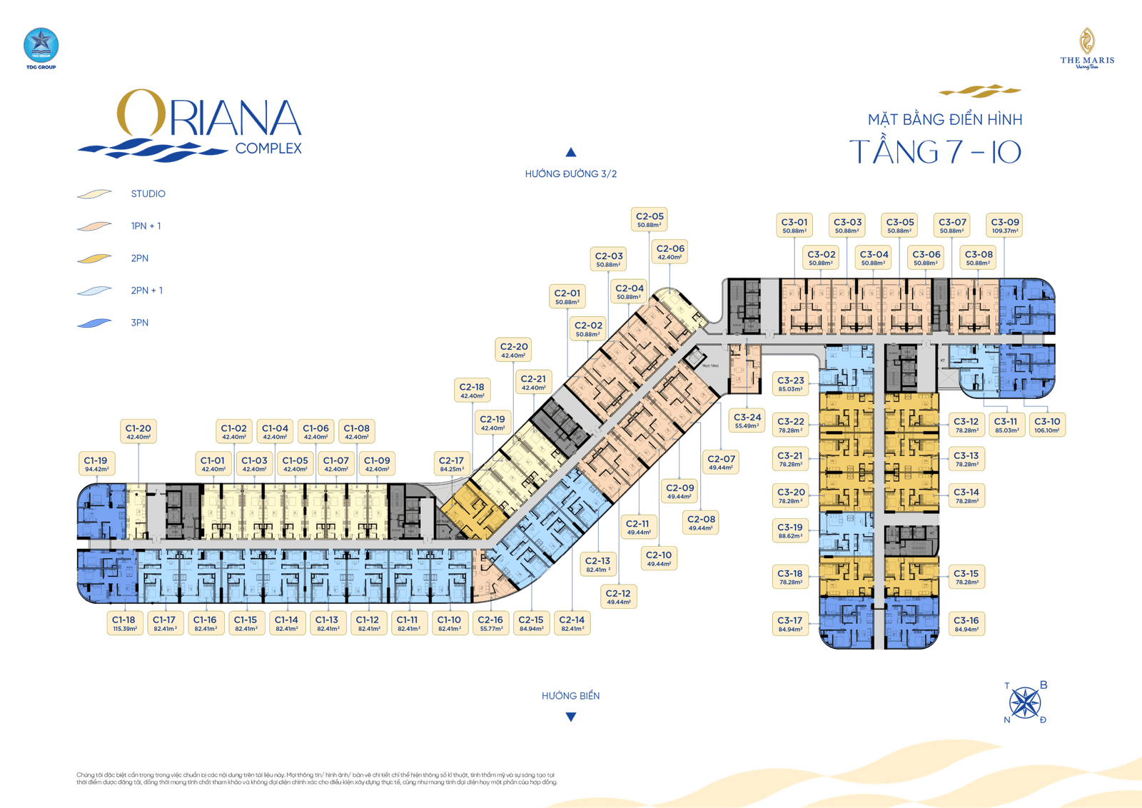 ORIANA COMPLEX - Toả sáng 1 biểu tượng - Kiệt tác dấu ấn Signature tại The Maris Vũng Tàu 11 Mặt bằng tầng Oriana tầng 7 - 10