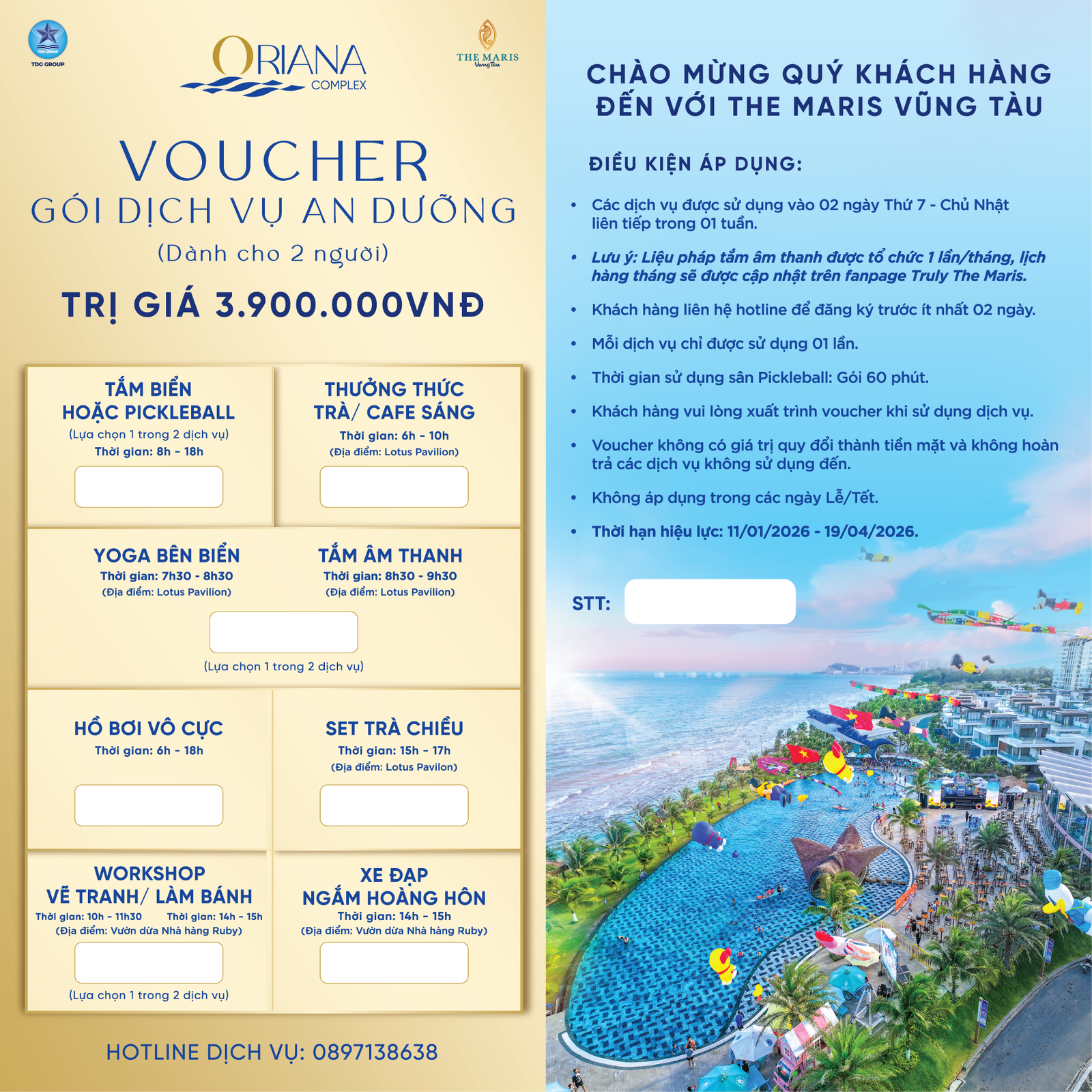 THÔNG TIN CHI TIẾT SỬ DỤNG VOUCHER AN DƯỠNG 3,9 TRIỆU ĐỒNG