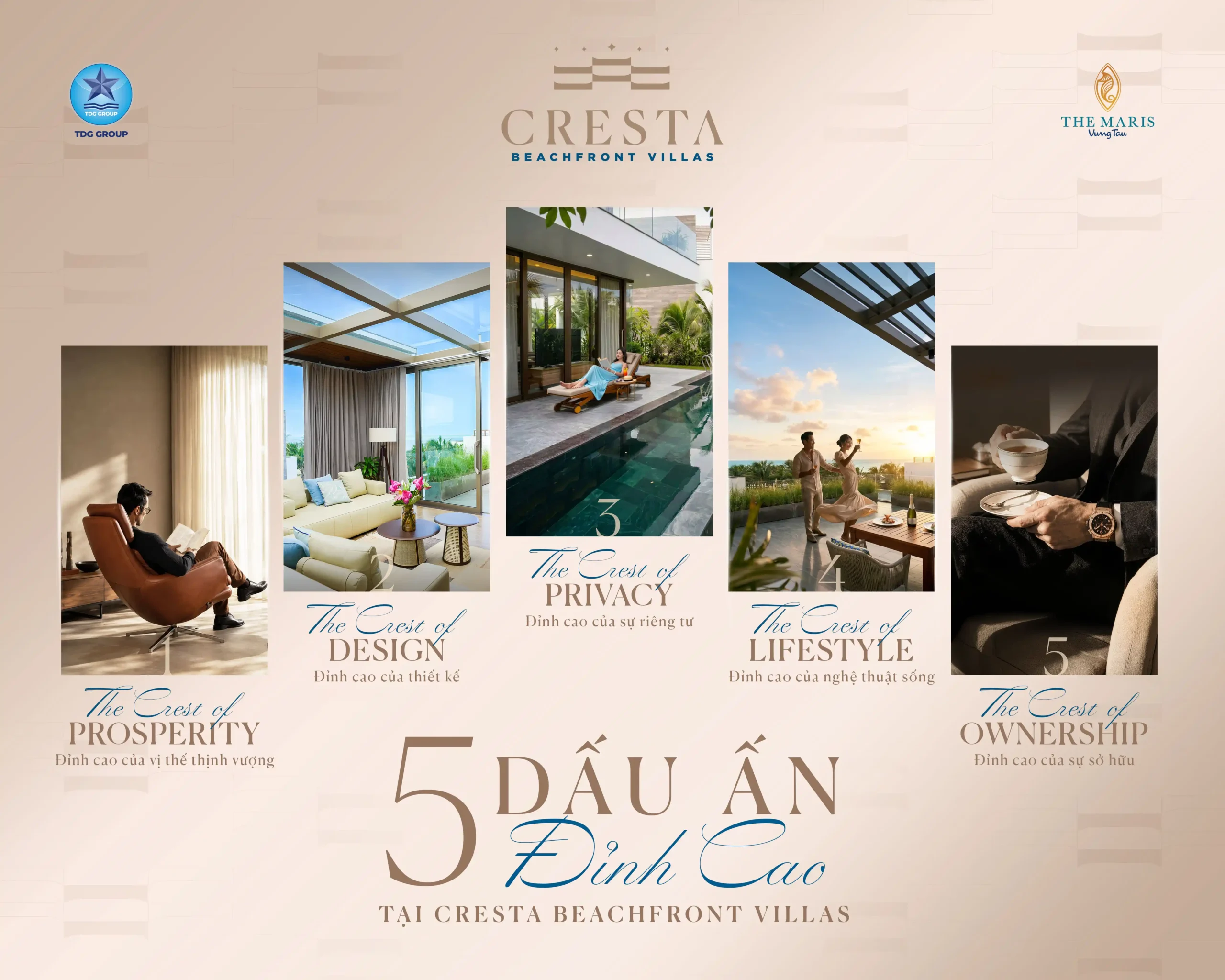  5 GIÁ TRỊ ĐỈNH CAO TẠI CRESTA BEACHFRONT VILLAS 