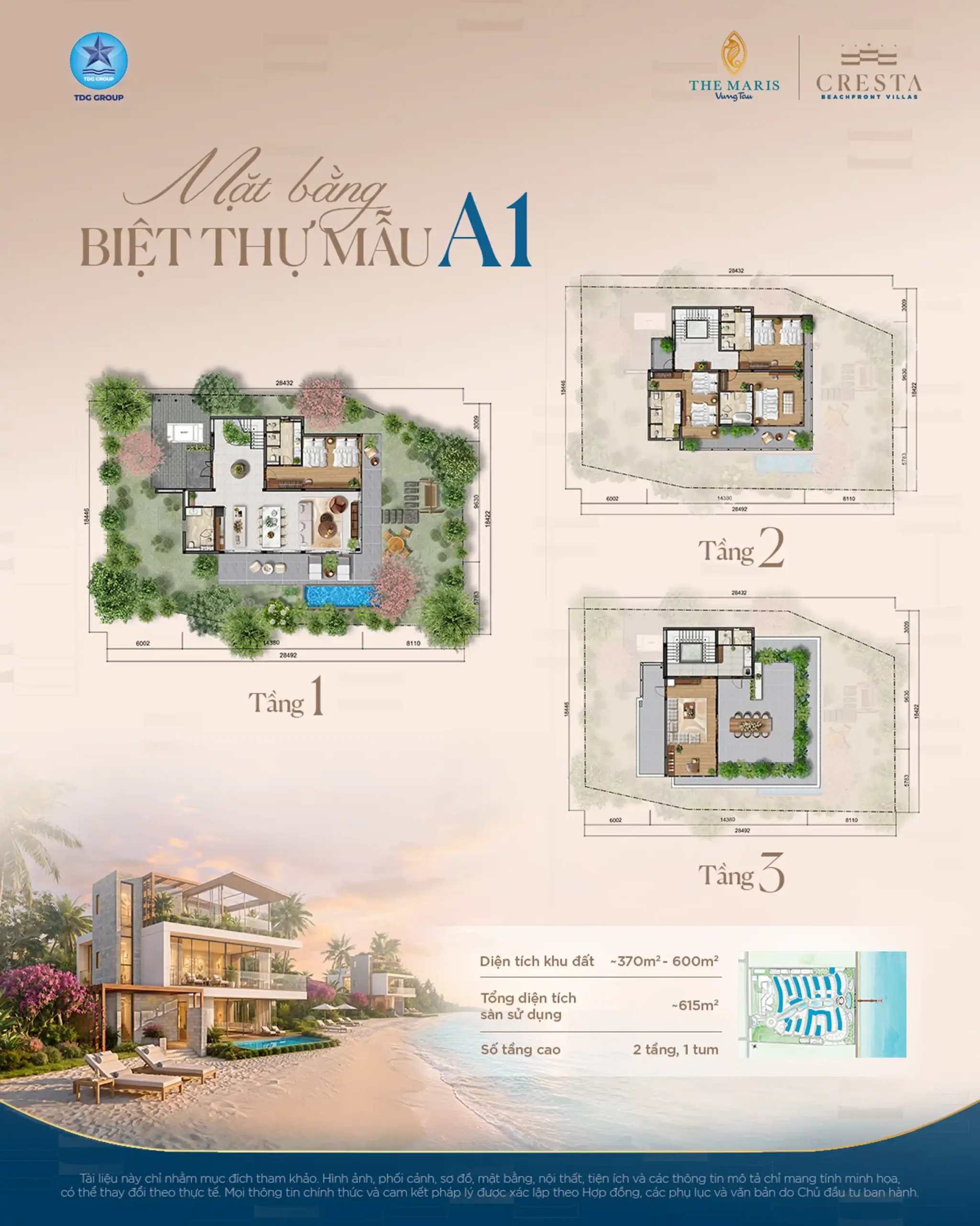Mặt bằng biệt thự mẫu A1
