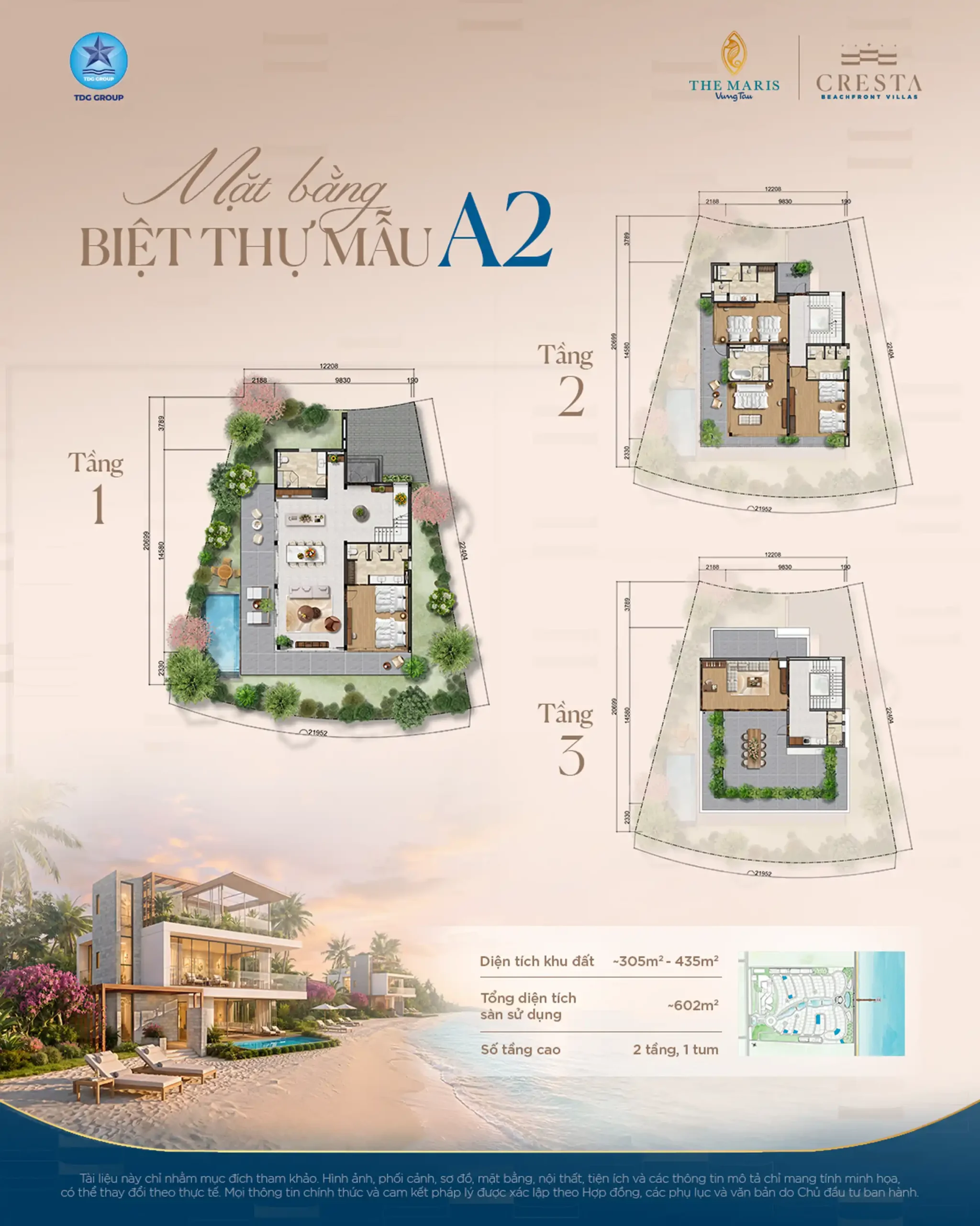 Mặt bằng biệt thự mẫu A2